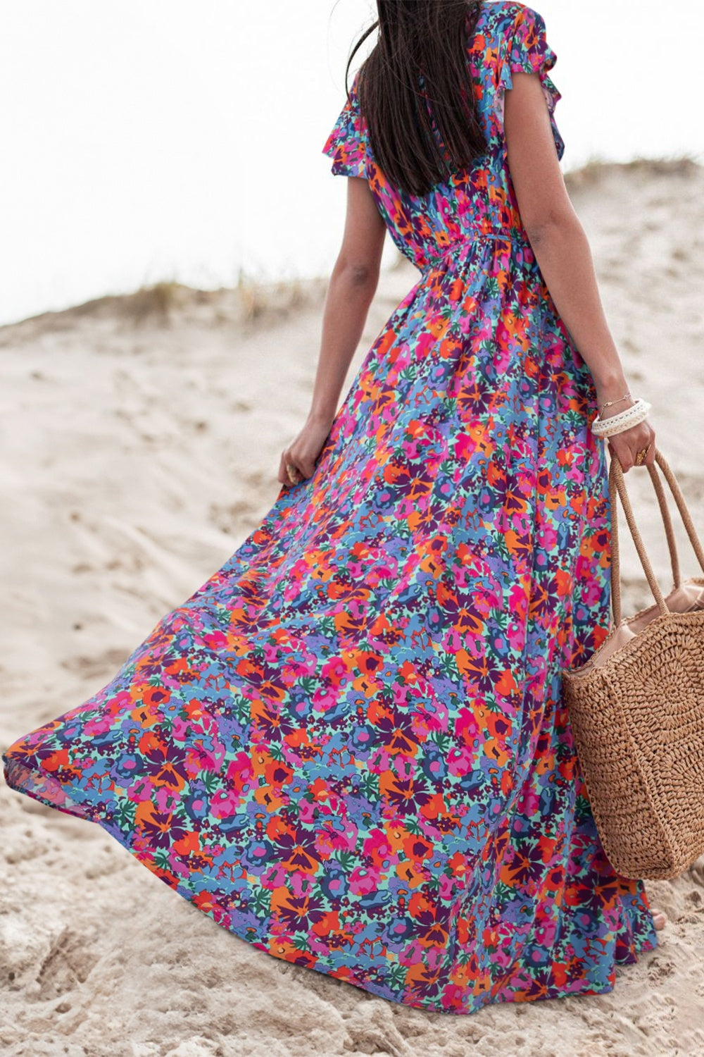 Slit Printed Cap Sleeve Maxi Dress. I've Got To Have This For This Summer