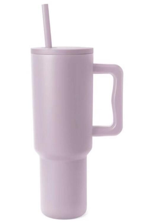 Bright Your Day With This Monochromatic Stainless Steel Tumbler with Matching Straw