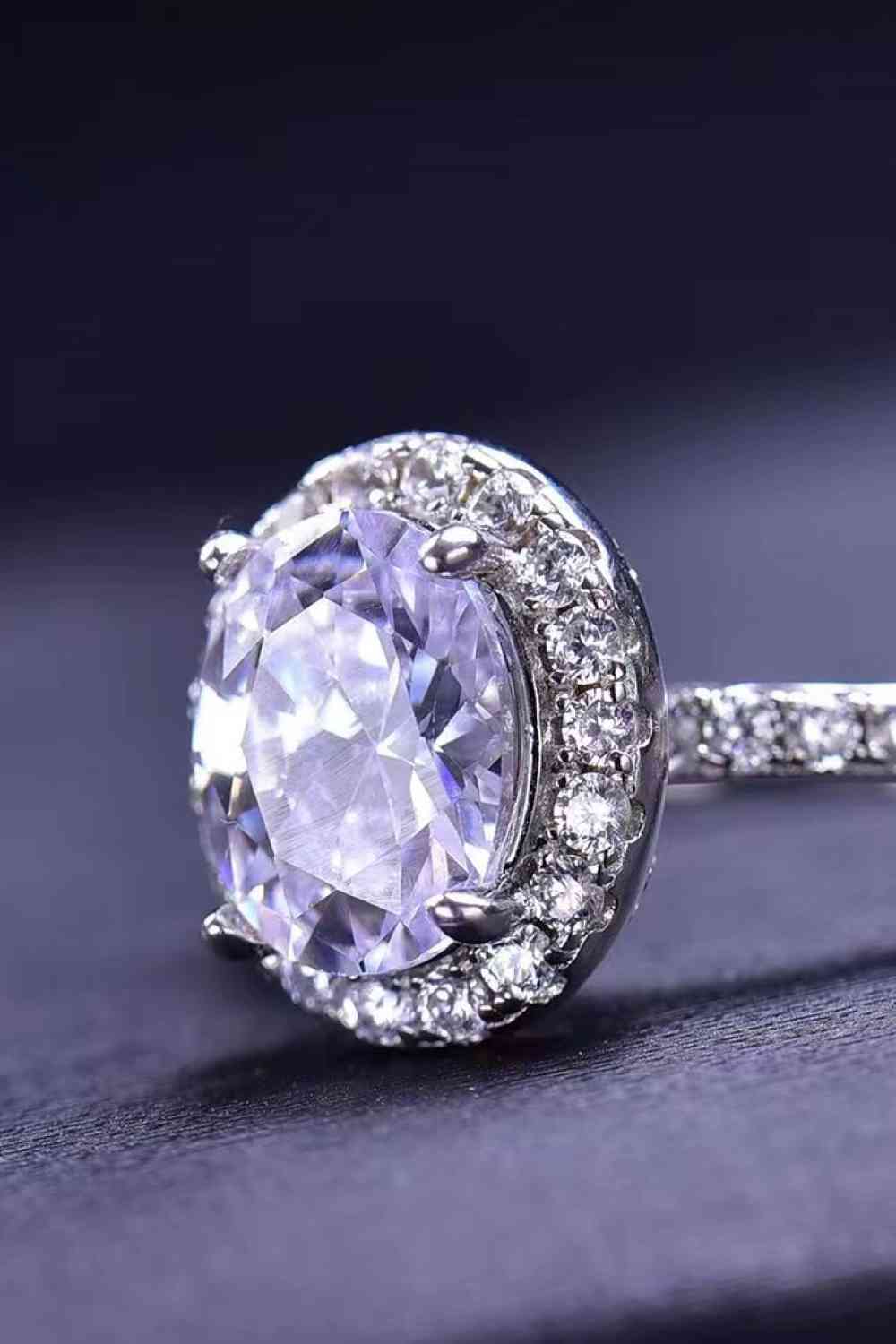 Love!! 2 Carat Moissanite Platinum-Plated Ring