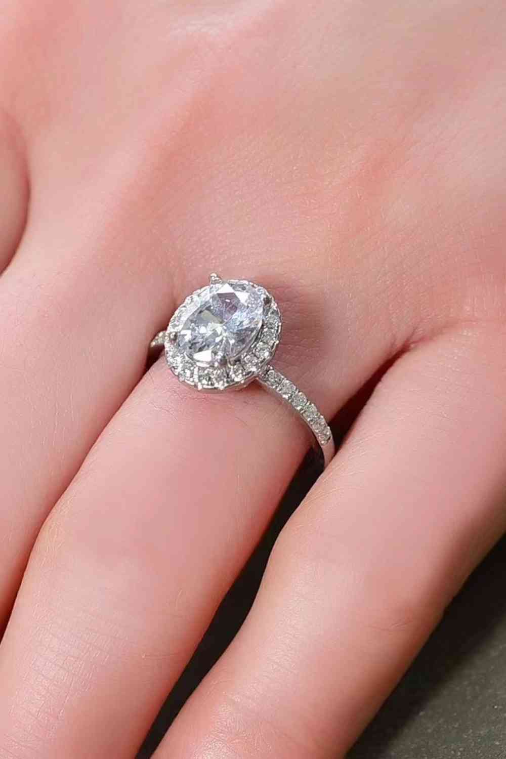 Love!! 2 Carat Moissanite Platinum-Plated Ring