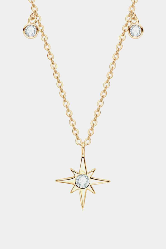 Moissanite North Star Pendant 925 Sterling Silver Necklace