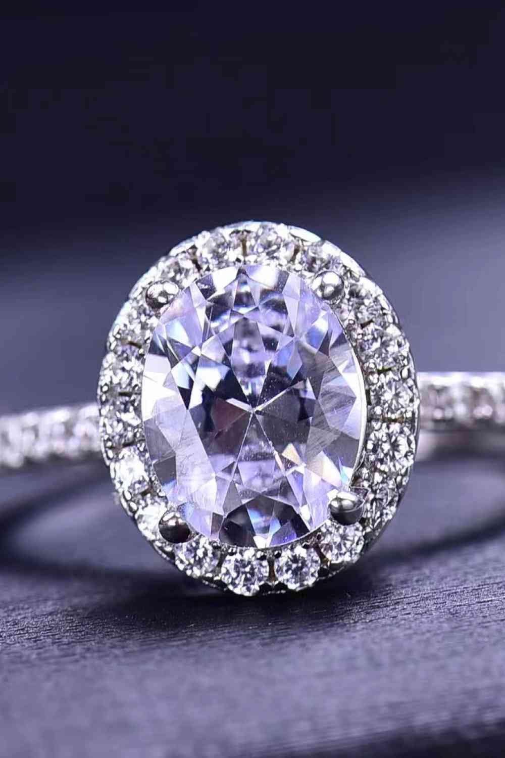 Love!! 2 Carat Moissanite Platinum-Plated Ring