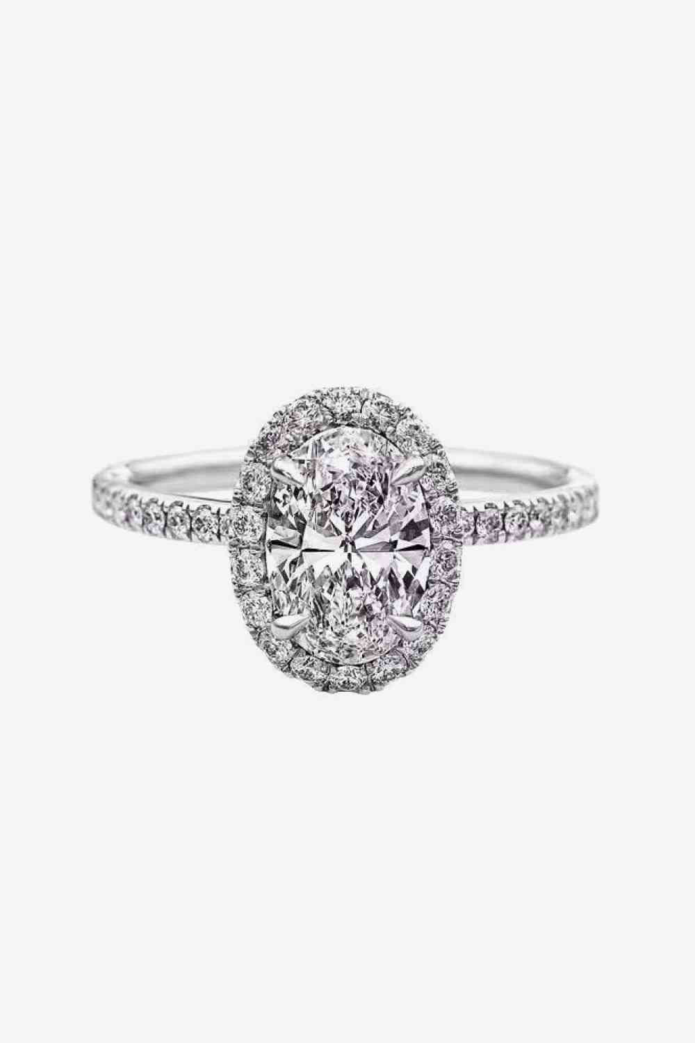 Love!! 2 Carat Moissanite Platinum-Plated Ring