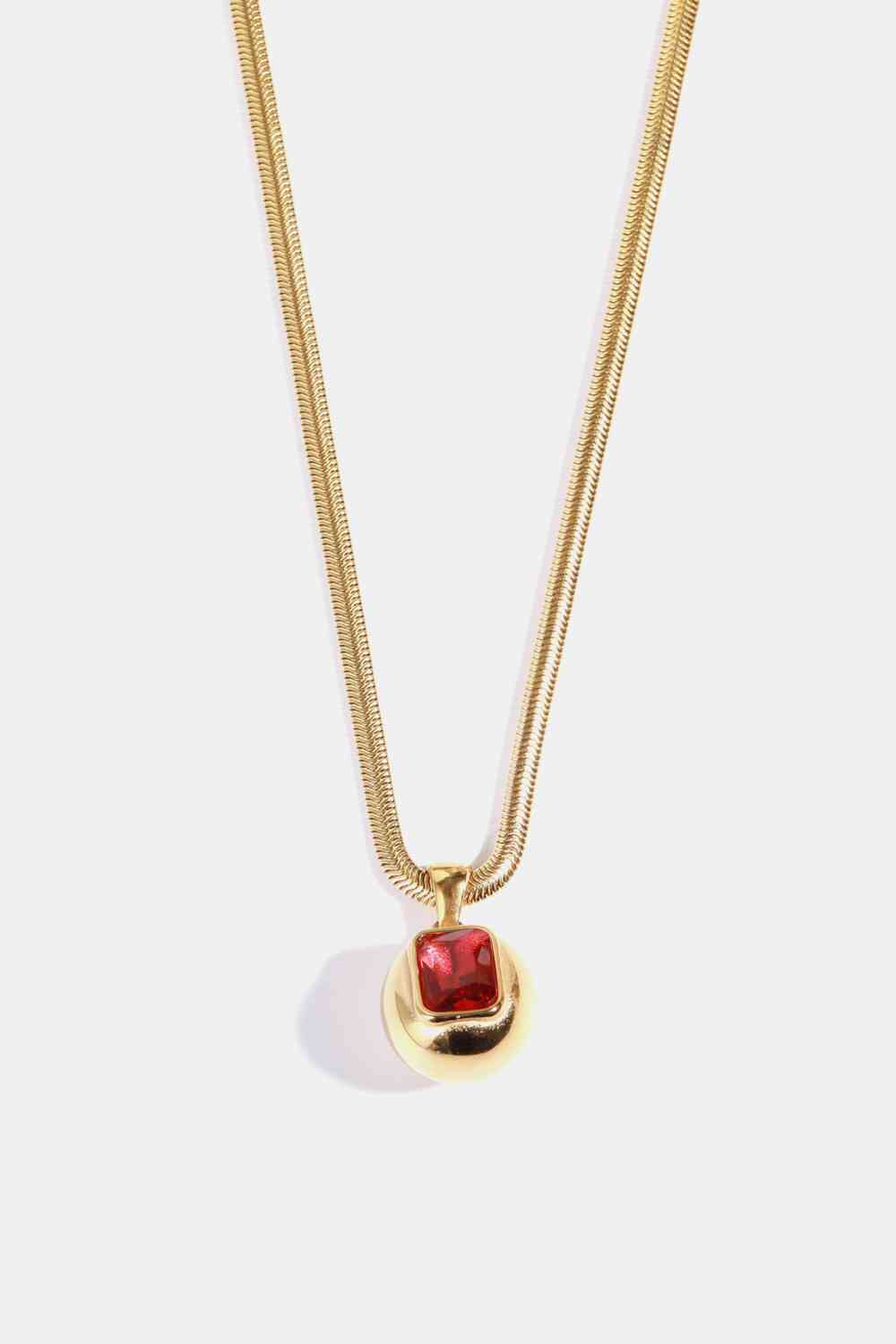 Blissful Zircon 18K Gold-Plated Geometrical Shape Pendant Necklace