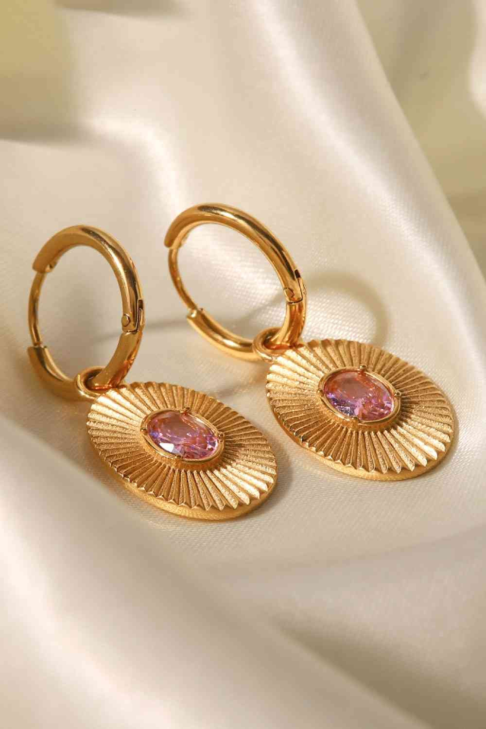 Opulent Stainless Steel Oval Dangle Earrings