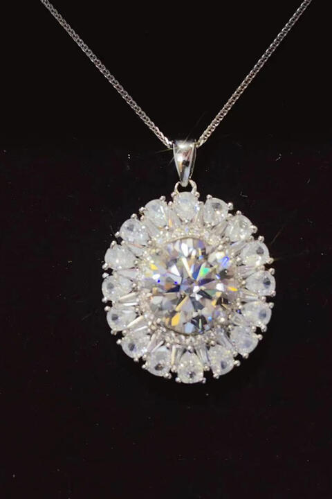 Glam Yourself with 5 Carat Moissanite 925 Sterling Silver Necklace