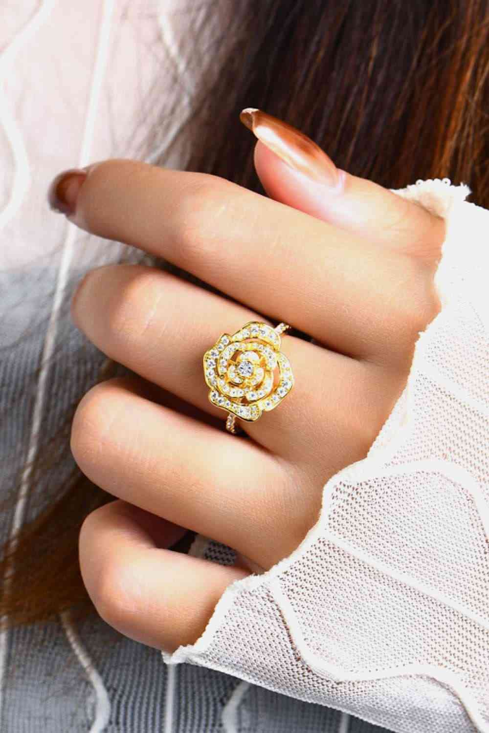 Add to Your Collection Of Jewelry This Gorgeous Moissanite Flower Shape Ring