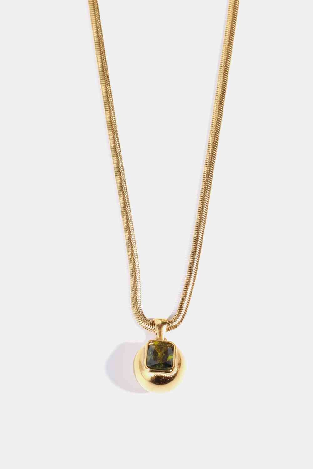 Blissful Zircon 18K Gold-Plated Geometrical Shape Pendant Necklace