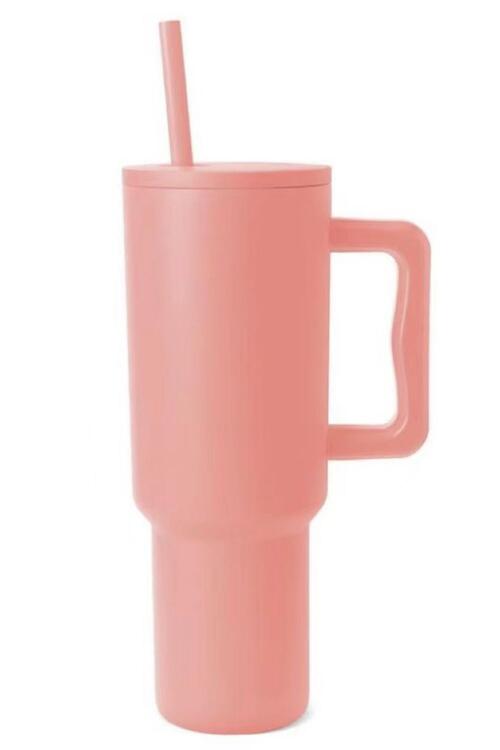 Bright Your Day With This Monochromatic Stainless Steel Tumbler with Matching Straw